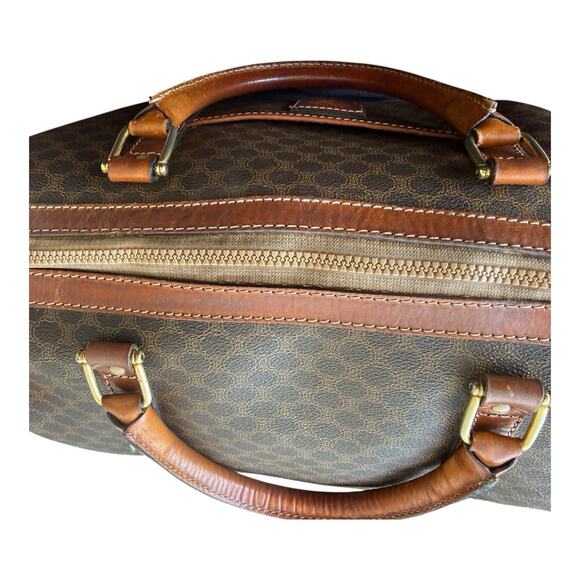 Celine Macadam Boston Bag Vintage Brown 2 Handle Classic Monogram Purse Handbag - Picture 12 of 16